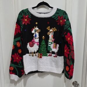 Llama Christmas Sweater - Small (4-6) Adorable